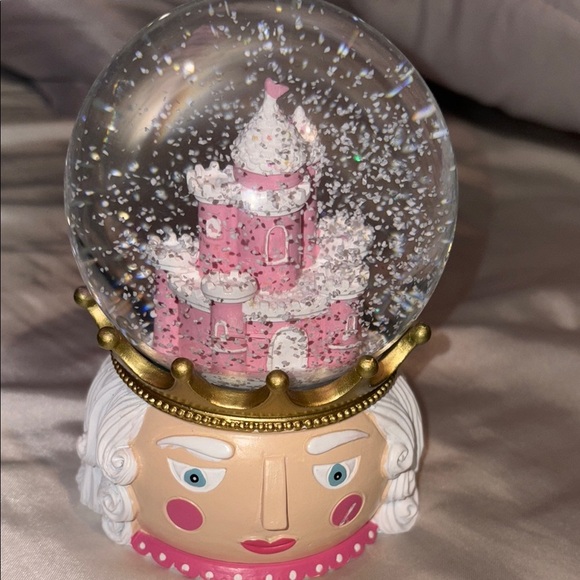 Pink and White Holiday Snow Globe - Picture 2 of 3